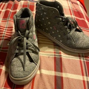 Girls gray Fila Hi top sneakers